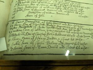 Baptismal record of Willliam Penn, All Hallows by the Tower