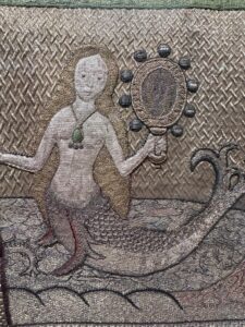 Mermaid on Fishmonger's Pall embroidered with gold and silver wire